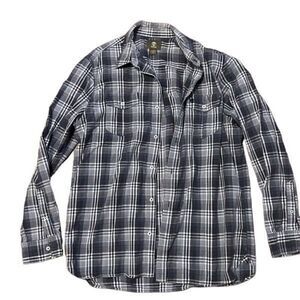 Timberland Blue Plaid Button Down 100% Cotton Size Large Men Preloved Perfect